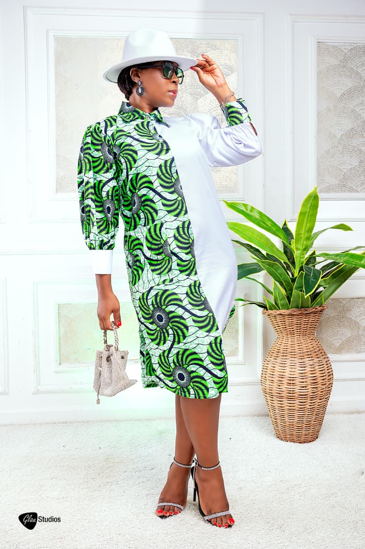 ALINE SHIRT GREEN DRESS