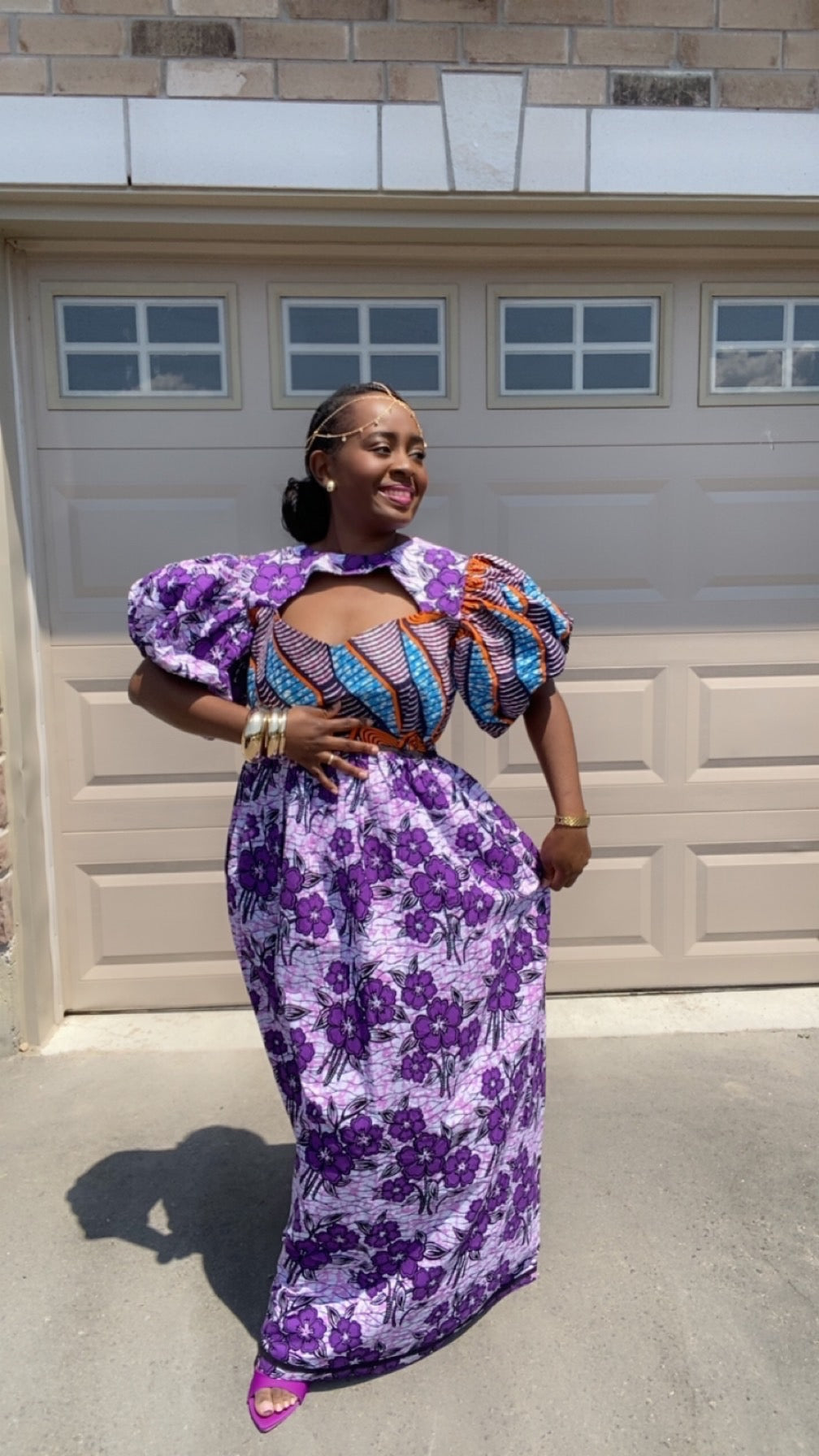 LILA AFRICAN MAXI LONG PURPLE DRESS