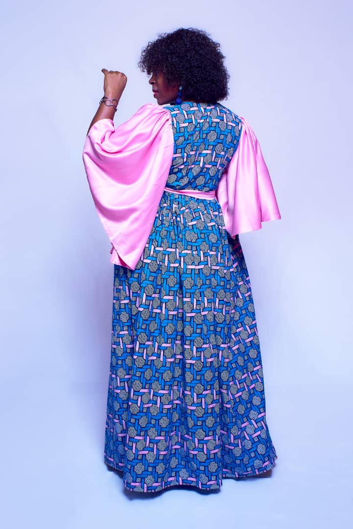 ANGELA BLUE WRAP MAXI DRESS