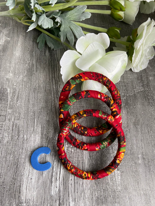 KITA HANDMADE AFRICAN RED BANGLES SET OF 3