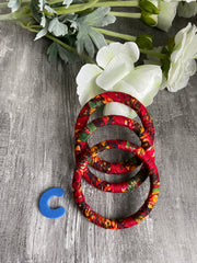 KITA HANDMADE AFRICAN RED BANGLES SET OF 3