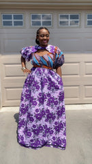 LILA AFRICAN MAXI LONG PURPLE DRESS