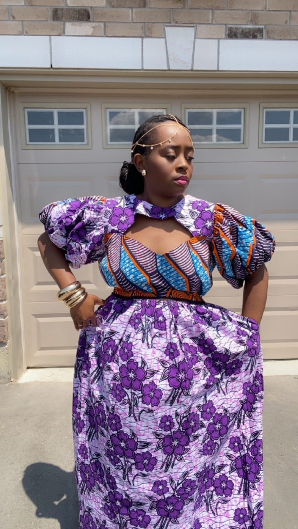 LILA AFRICAN MAXI LONG PURPLE DRESS