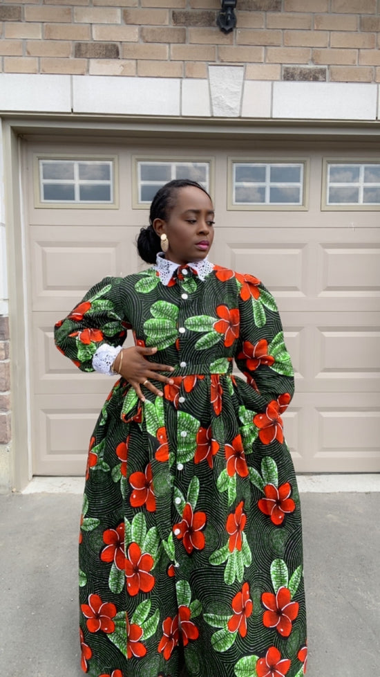 LINA LONG SLEEVE MULTICOLOR  DRESS