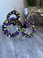 TOKOSS PURPLE AFRICAN HOOK EARRINGS