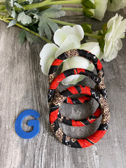 KITA HANDMADE BLACK RED AFRICAN BANGLES SET OF 3