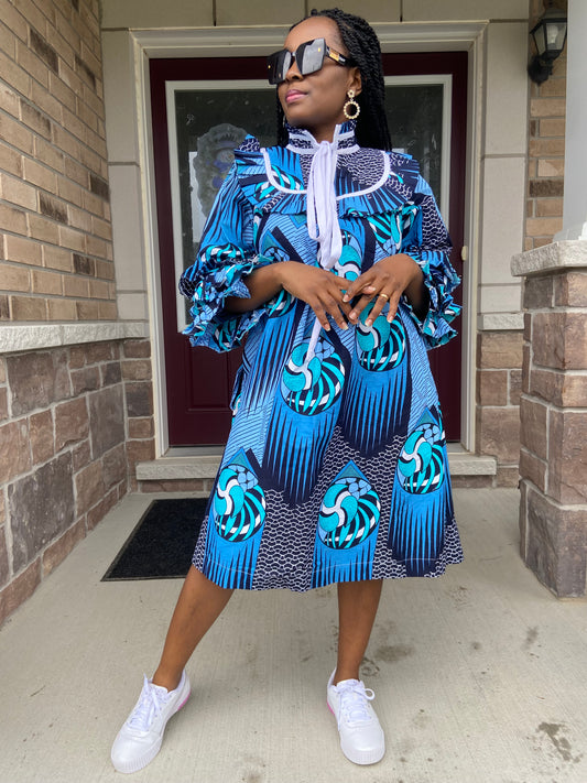 LOUISA MOTHER AFRICAN PRINTMIDI  DRESS