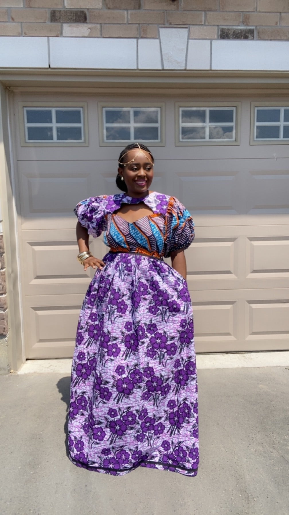 LILA AFRICAN MAXI LONG PURPLE DRESS