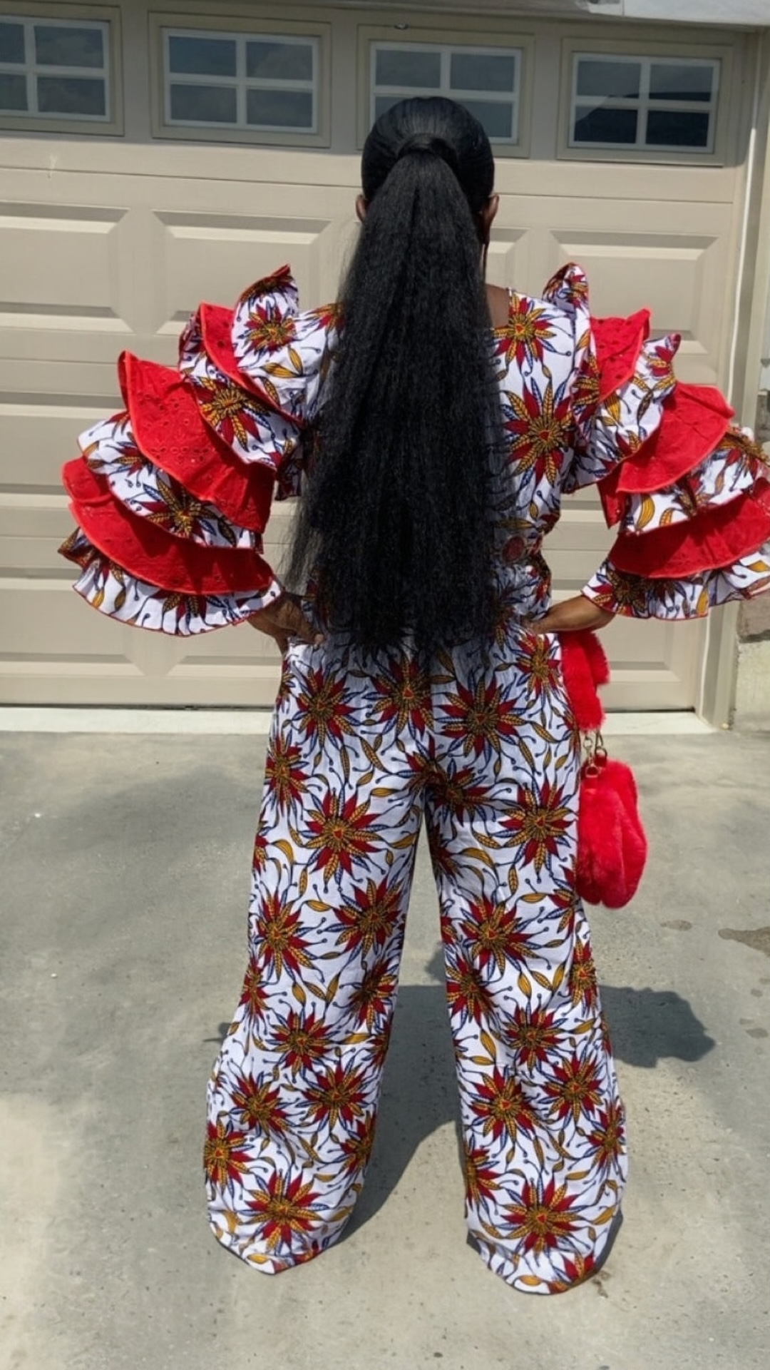 ABENA WHITE AND RED JUMPSUIT