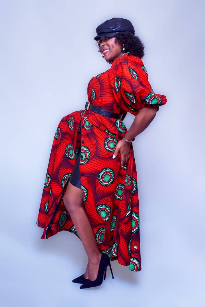 Nika Multi-Way African Dress – Statement Sleeves & Button-Down