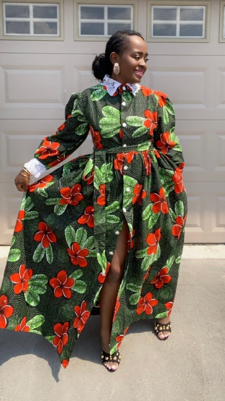 LINA LONG SLEEVE MULTICOLOR  DRESS