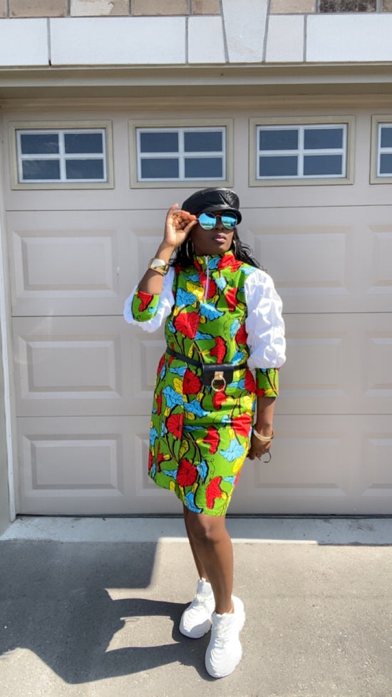 LENA  MI LONG SLEEVE MIDI DRESS