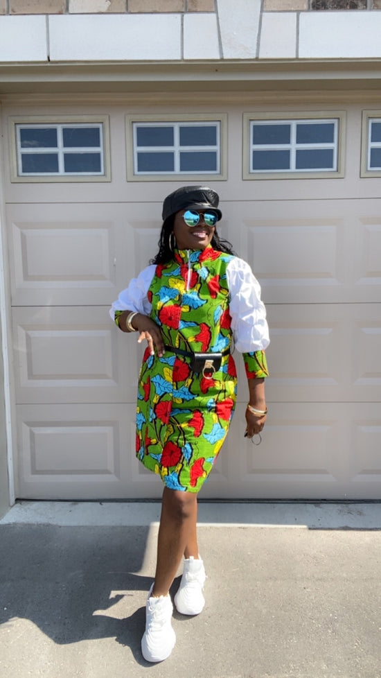 LENA  MI LONG SLEEVE MIDI DRESS