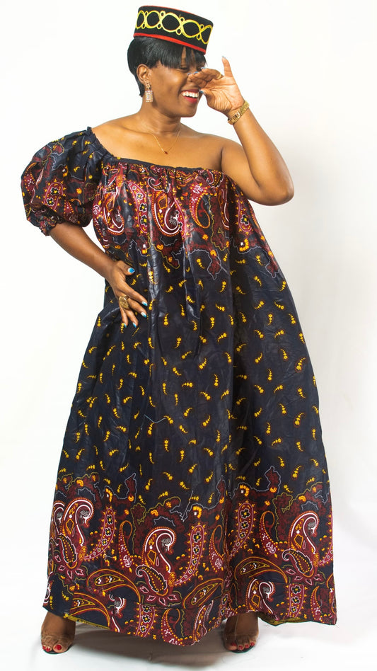 FRESH SUNG AFRICAN PRINT MAXI DRESS