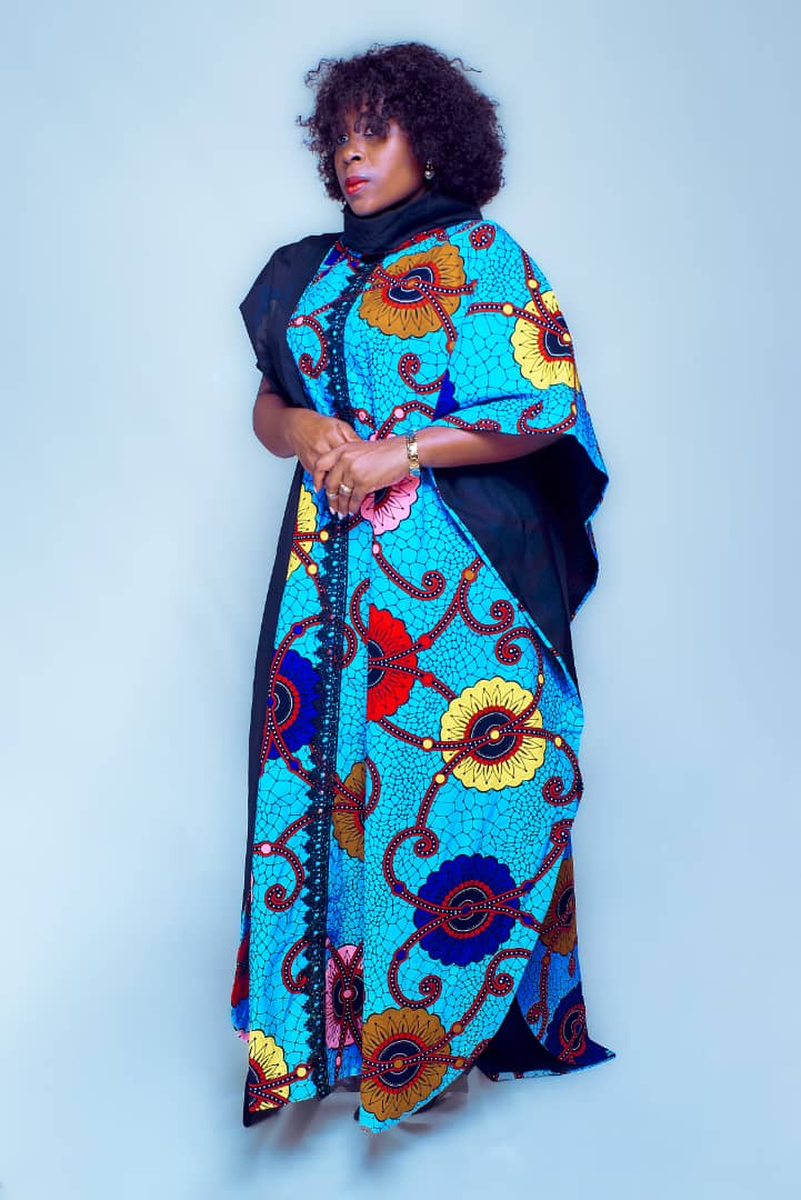 Milca Blue Long Poncho – Elegant African Poncho & Cape