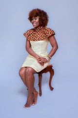 WDASH BROWN AFRICAN PRINT SCARF