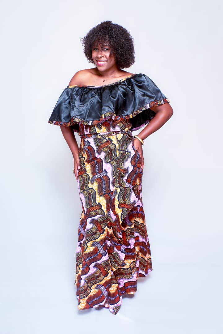 SUNNY PINK AND BLACK WRAP MAXI SKIRT SET