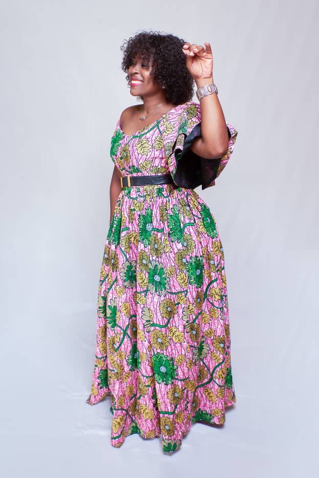 EVA PINK AFRICAN PRINT MAXI DRESS