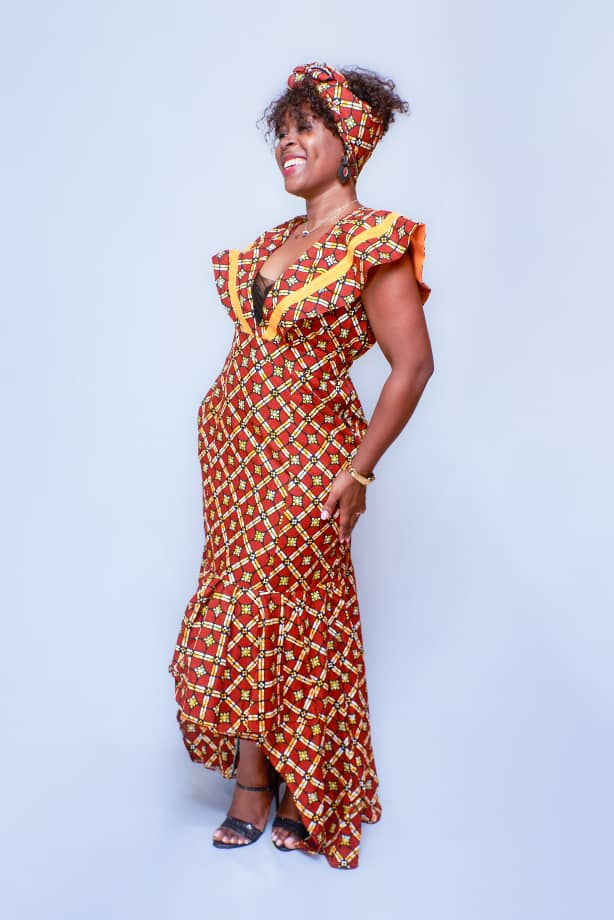 MYLA MULTICOLORED MAXI DRESS  WITH HEADWRAP