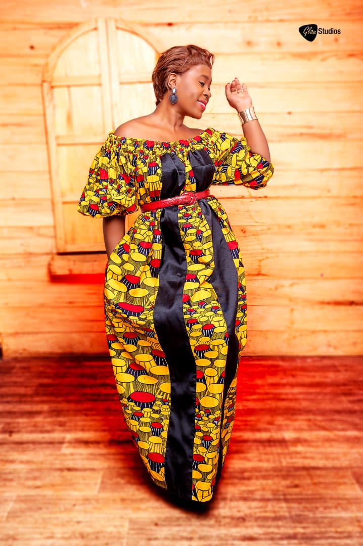 HELENA COLORFUL AFRICAN MAXI LONG  DRESS