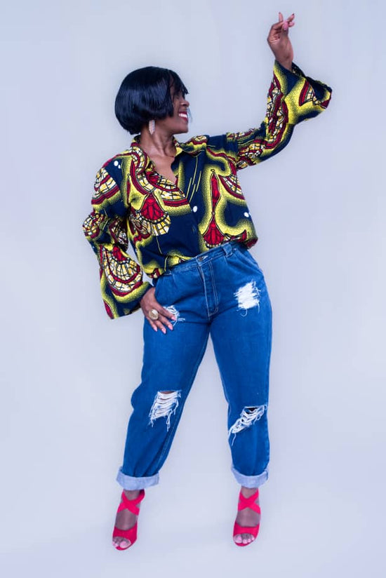 TALIA MULTICOLOR AFRICAN PRINT TOP