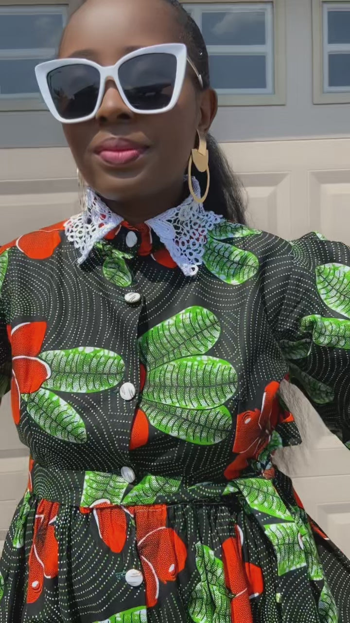 LINA LONG SLEEVE MULTICOLOR  DRESS